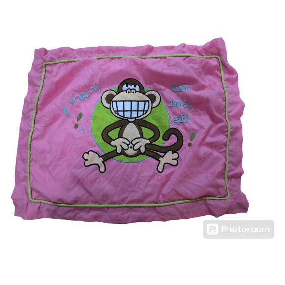 Y2k 2000s Original Bobby Jack Monkey Pink Standard Pillow Cases ×2- READ INFO - Picture 3 of 14